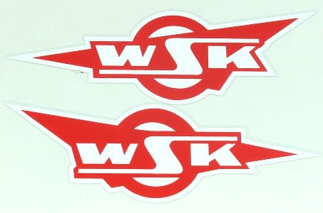 Naklejka WSK zbiornika czerwony-biały kpl.