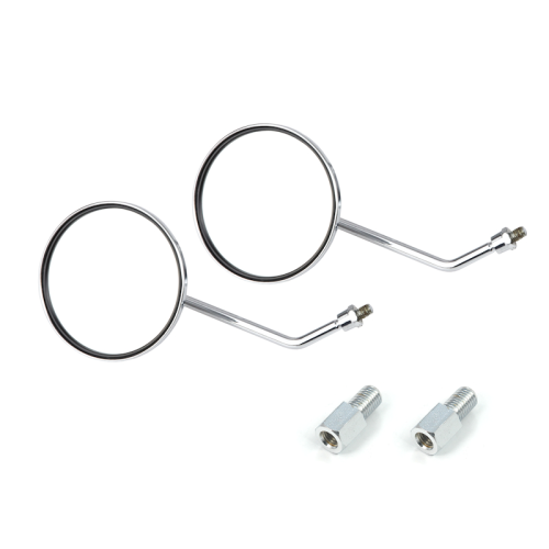 Lusterka okrągłe metalowe chrom 22cm M8 P/P + redukcje M10