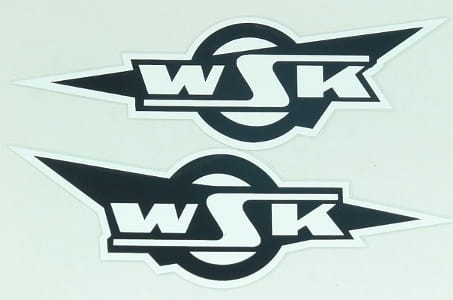 Naklejka WSK zbiornika czarny-biały kpl. (wodna)