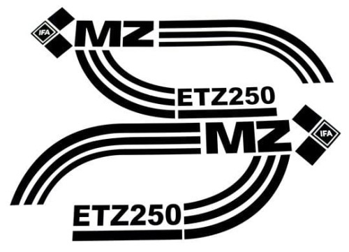 Naklejka MZ ETZ 250 LUX czarna kpl.