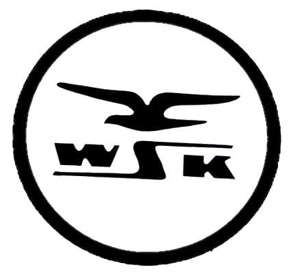 Naklejka WSK okrągła biało-czarna