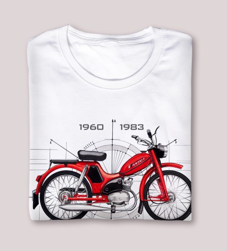 T-shirt KOMAR czerwony - męski biały L