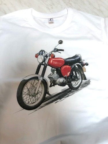 T-shirt SIMSON S51 czerwony - męski biały L