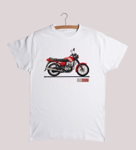 T-shirt JAWA TS 350 czerwona - męski biały XL