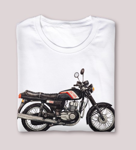 T-shirt JAWA TS 350 czarna- męski biały XL