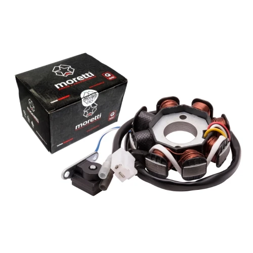 Stator 4T GY6 50cc 8-cewek, 4-przewody /MORETTI/