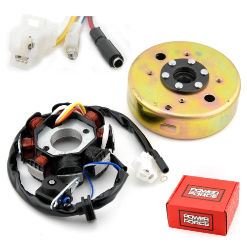 Stator 4T GY6 50cc 8-cewek, 4-przewody + magneto /POWER FORCE/