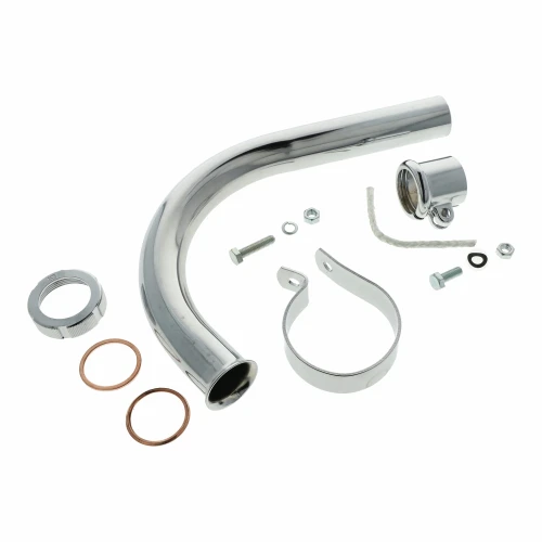 Kolanko tłumika SIMSON SR2 chrom 220mm - zestaw /MZA/