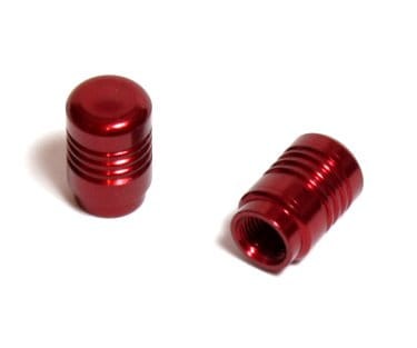 Nakrętka zaworka ALU czerwona /para/